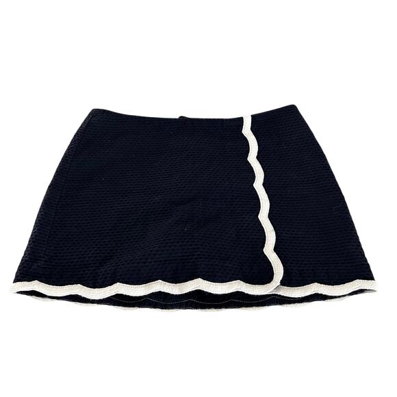 Lilly Pulitzer Navy Scallop Hem Skort White Trim Golf Tennis SZ6 Athleisure - Picture 4 of 10